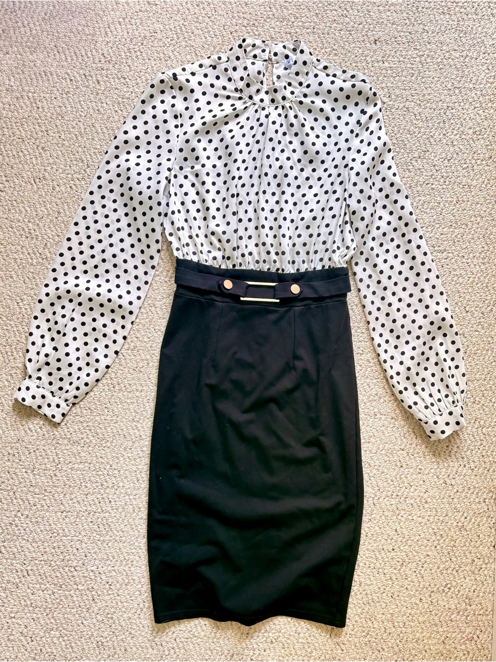 Venus Polka Dot and Black Dress
